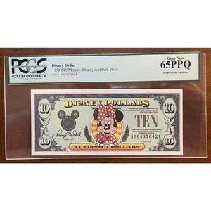 1998 Disney Dollars $ 10 lächelnde Minnie A - Bild 1 von 2