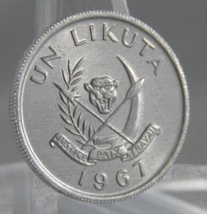 Congo 1967 1 Un Likuta Unc BU Coin C2897 - Picture 1 of 2