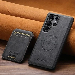 Shockproof Credit Card Slot Leather Case For Samsung Galaxy S23 S24 S25 Ultra - Picture 1 of 34