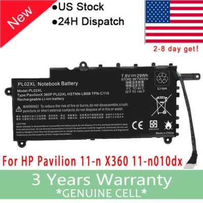 Batería de lujo PL02XL para HP Pavilion 11-n x360 11-n010dx 751875-001 751681-421 Foto 1 de 4
