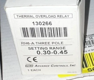 ADVANCE CONTROLS Thermal Overload Relay 130266 RH6-A-THREE POLE Range 0.30-0.45 - Picture 1 of 1