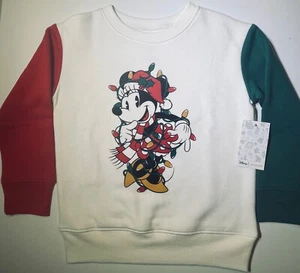 NUEVO CON ETIQUETAS Disney Navidad Minnie Mouse Polar Sudadera 4 5T Marfil Jumping Frijoles - Imagen 1 de 3
