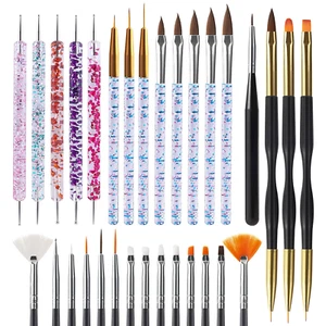 31Pcs Nail Art Brushes Nail Art Tool Set Nail Dotting Tools Nail Dust Brush  - Picture 1 of 8