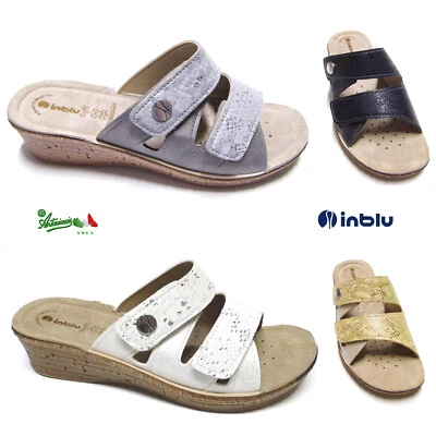INBLU solettaPELLE SOFT donna ciabatte pantofole comode doppio strappo 26 78