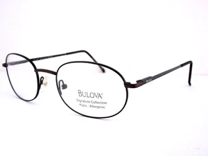 BULOVA Signature LONDON Metal Oval Unisex Olive Brown Eyeglass Frames Italy NOS - Picture 1 of 7