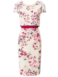 VESTIDO Jacques Vert Talla 16 Siciliano Estampado Floral Ocasión Especial Boda £149 - Imagen 1 de 4