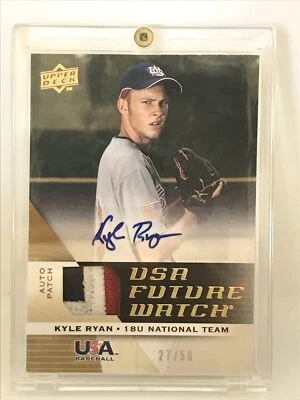 2009  UPPER DECK USA  BASEBALL Kyle Ryan  RC AUTO FUTURE WATCH RELIC #27/50 - Image 1 of 2