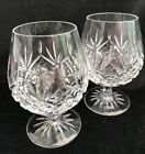 Crystal brandy glasses x 2, hand-cut clear glass, 4.75" tall