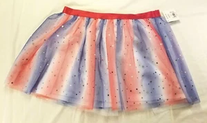 Girls Patriotic Red White Blue Stars Mesh Skirt Tutu Size XXL (18) Nice New - Picture 1 of 5