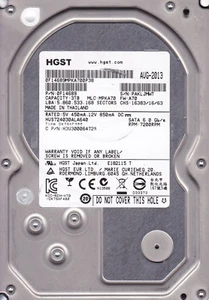 HGST HUS724030ALA640 pn: 0F14689 mlc: MPKA70 fw: A70 3TB SATA A12-01 - Picture 1 of 2