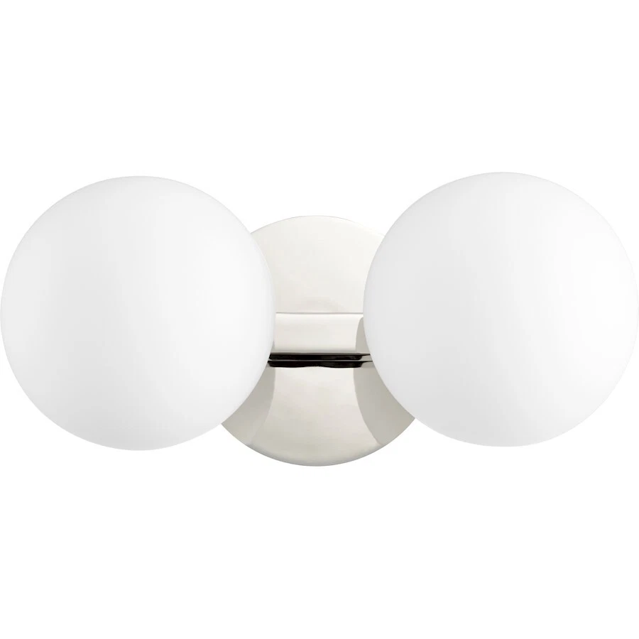 Quorum 2 Light Globe Vanity, Polished Nickel - 539-2-62 - Image 1 of 1