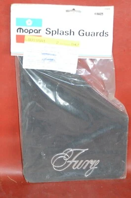 2- NOS Vtg 60s 70s Plymouth Fury Mud Splash Shield Guard Flap Logo Mopar 4186025 - Изображение 1 из 4