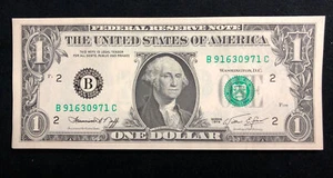 $1 1974  Federal Reserve Note B/C BLOCK (w)  ( NEW YORK “B)  CU condition - Picture 1 of 6