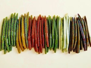50 pk 5" Senko style Soft Plastic Bass Worms - 5 COLORS/10 EACH -"GreenII"Multi - Picture 1 of 12