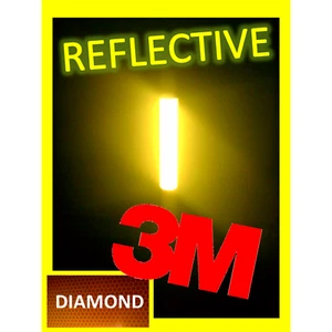 BRITE GELB 3M reflektierendes Sicherheitsband Fahrrad Aufkleber selbstklebend Vorsicht 4" x 9" - Bild 1 von 12