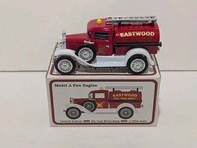 The Eastwood Company Ford Model A Fire Engine Die Cast Metal Coin Bank With Key - Image 1 of 4