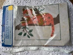 Sultana Needlepoint Tinted Tapestry Jungle Cat Orange in Tree #80005 9x12" - Picture 1 of 7