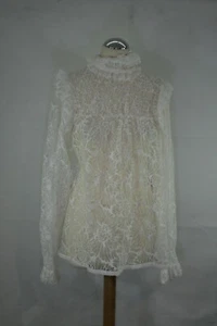 Mega Saint Laurent Bluse in Weiß aus Spitze Gr.36 355/1/132 *bitte messen* - Bild 1 von 9