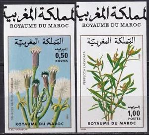 Marruecos 1980 Yvert 868/69 flores imperforadas - Imagen 1 de 1