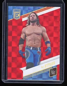 2023 Panini Elite WWE Red Squares Parallel 18 AJ Styles WWE Smackdown - Picture 1 of 2