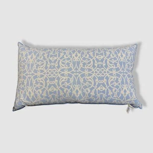 $221 John Robshaw Blue White Aastha Bolster Accent Couch Décor Pillow 17"x32" - Picture 1 of 4