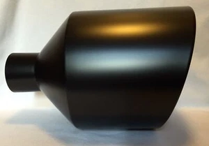 FLAT BLACK WELD ON DIESEL EXHAUST TIP 4" INLET 12" OUTLET 18" LONG - Bild 1 von 4