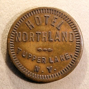 Gettone New York NON QUOTATO - Hotel Northland, 10¢, Tupper Lake, N.Y. - Foto 1 di 2
