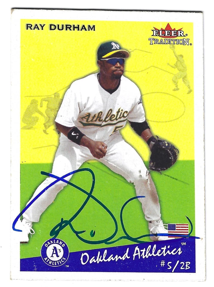 RAY DURHAM OAKLAND A'S SIGNED CARD GIANTS CHICAGO WHITE SOX MILWAUKEE BREWERS - Image 1 of 1