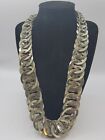 Baskin Brothers Gold Tone Link Heavy Statement Necklace