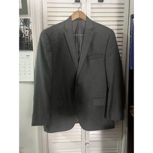 Michael Kors Houndstooth Double Vented Blazer Jacket Size 42R Gray - Picture 1 of 11