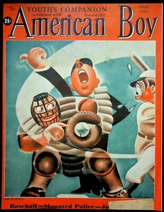Heier COVER ONLY Youth's Companion American Boy April 1940 Baseball Cover - Picture 1 of 2