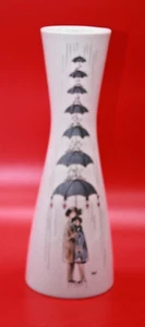ROSENTHAL Raymond Peynet signierte Liebhaber Regenschirm Vögel Porzellan Vase UM 1960er - Bild 1 von 11