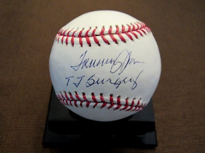 TOMMY JOHN "CIRUGÍA TJ" YANKEES DODGERS FIRMADO AUTO OML BÉISBOL STEINER BELLEZA Foto 1 de 3