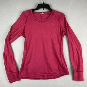 Puma Hoodie Womens Large Berry Red Lightweight Sweatshirt Athleisure Running - Picture 1 of 12