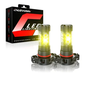 Pair 5202 LED Bulbs 3000K Golden Yellow Super Bright Fog Light High Power - Picture 1 of 15