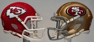 PATRICK MAHOMES BROCK PURDY RIDDELL MINI FOOTBALL HELMET SBLVIII (58) - Picture 1 of 19
