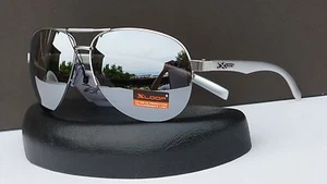 X-Loop Mens Womens Retro Semi Rimless Mirror Aviator Sunglasses  + Soft Bag - Picture 1 of 7