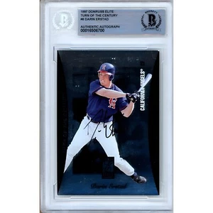 1997 Donruss Turn of Century #8 Darin Erstad Signed Card AUTO Beckett LA Angels - Picture 1 of 5