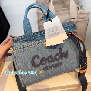 NWT COACH Cargo Tote Denim Indigo Bag 26 CR659 - Picture 1 of 10