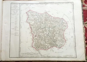 Dept 58 - Original 1790 card - watercolor copper engraving 73 x 56 cm - Picture 1 of 1