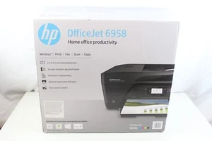 Brand New HP OfficeJet 6958 Color Inkjet All-in-One Print Scan Copy - Picture 1 of 4