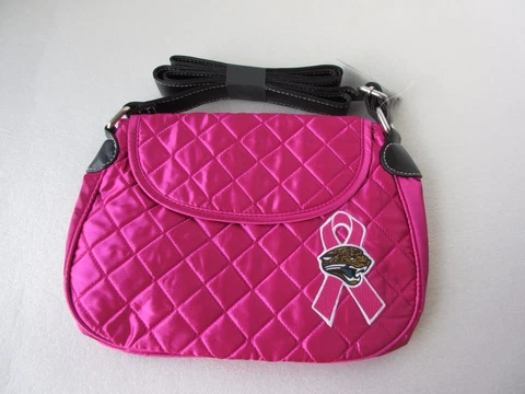NFL Jacksonville Jaguars Quilted Pink Purse Pink Ribbon New Cover