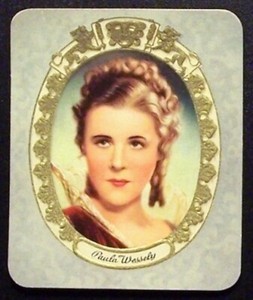 #188 Paula Wessely 1934 Garbaty Film Star Series 1 Embossed Cigarette Card