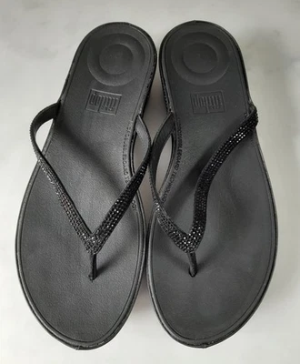 Chanclas Fitflop Linny talla 8/42 cuero negro estrás usadas una vez envío y devolución gratuitos Foto 1 de 4