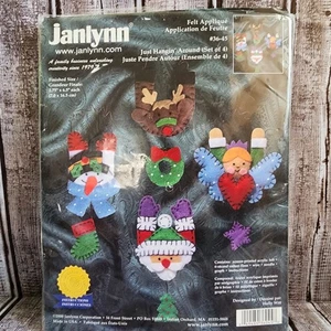 Vintage 2000 Janlynn Natale Feltro Applique #36-45 Ornamento Kit Set di 4 - Foto 1 di 3