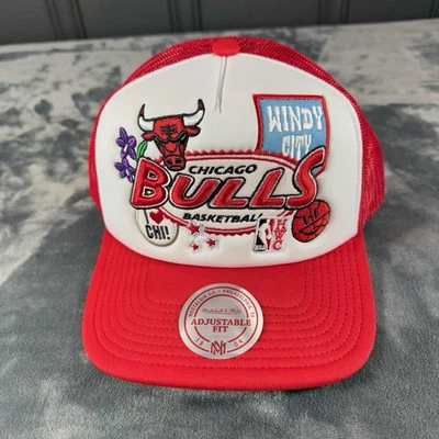 Mitchell & Ness NBA Chicago Bulls Windy City Parche Camionero Snapback Sombrero Nuevo con Etiquetas Foto 1 de 4