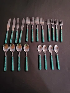 Cubiertos Oneida Navidad Verde Inoxidable 20 Piezas. - Imagen 1 de 12