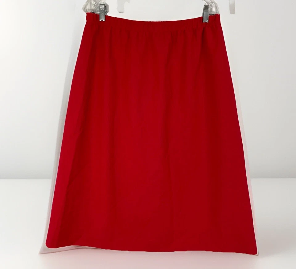 Nikki Mujer 20 Rojo Cintura Elástica Hasta la Rodilla Tirar en Línea A Falda Hecha en EE. UU. Foto 1 de 4
