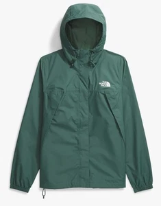 S Women's The North Face ANTORA RAIN Jacket Dryvent Waterproof Hoodie Duck Green - Picture 1 of 11