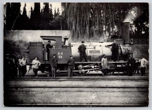 Vintage 1872 Schweizer Lokomotive Foto Postkarte von Alphonse Deriaz - Bild 1 von 2